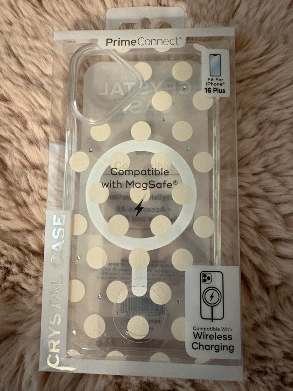 Clear Polka Dot iPhone 16 Plus Case Compatible with MagSafe - White Dots